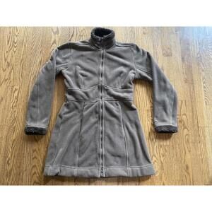 Patagonia Womens Windzone Brown Collared Zip Up Fleece Long Jacket Coat Sz S